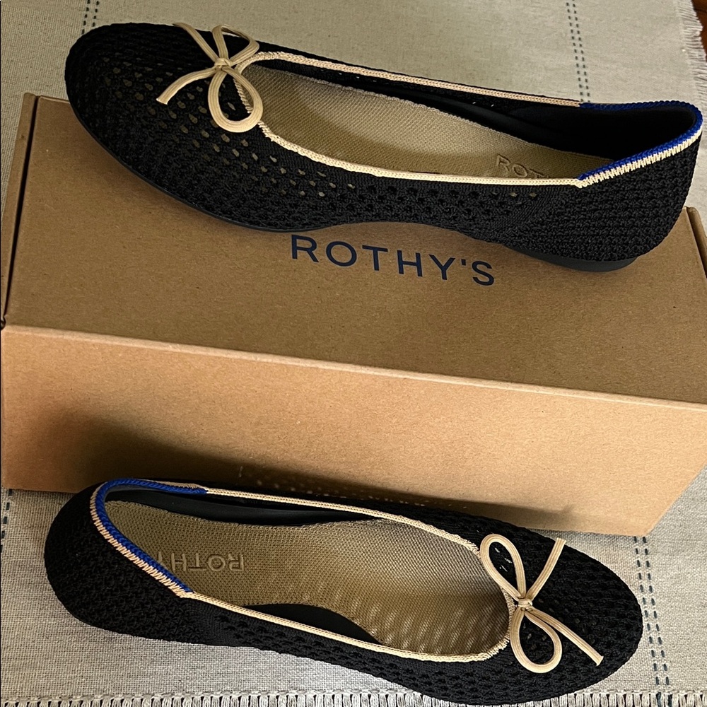 Rothy's Black Mesh Ballerina Flats